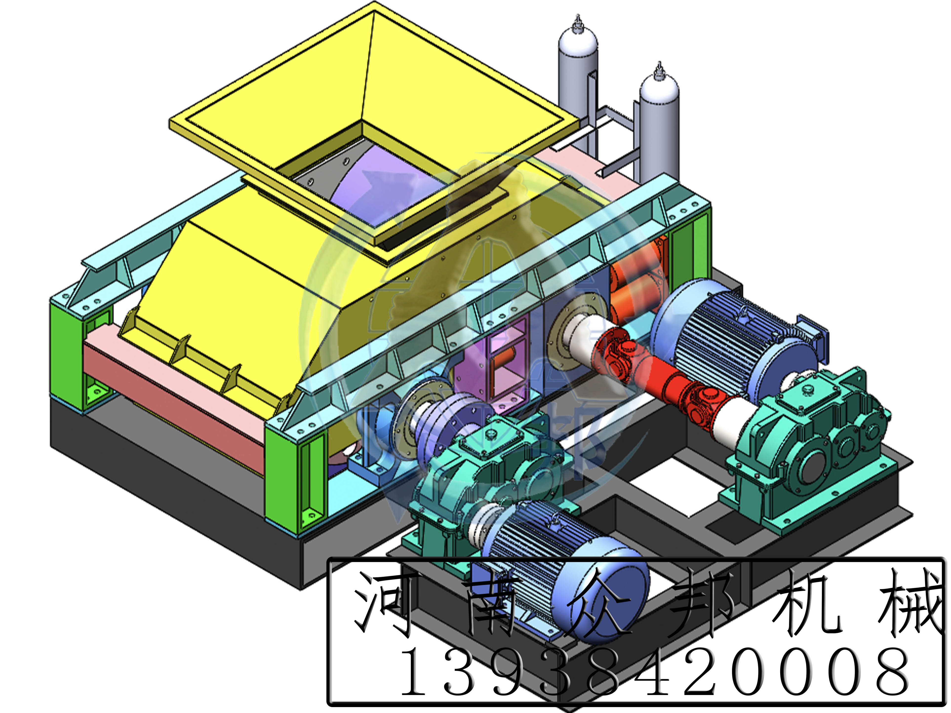 液壓對(duì)輥制砂機(jī)3D圖 液壓對(duì)輥制砂機(jī)3D圖